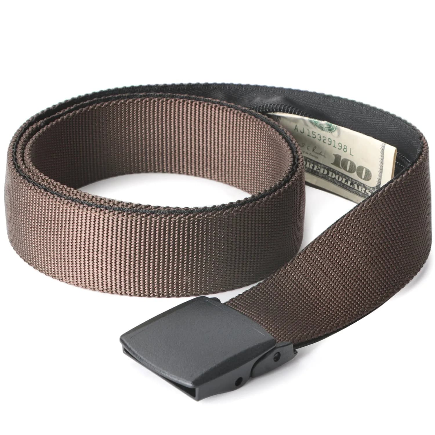 JASGOOD Travel Security Money Belt with Hidden Pocket - Unisex Nylon Belt, 1.5" Wide | Airport Safe for International Travel - main product image