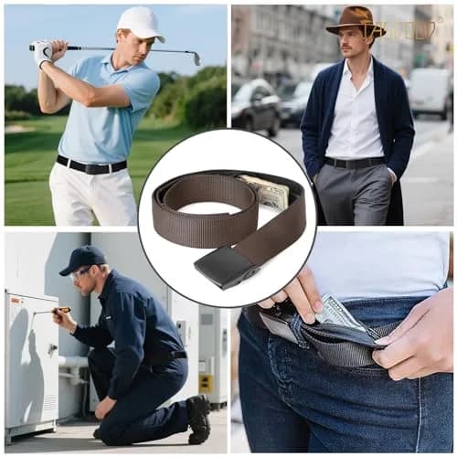 JASGOOD Travel Security Money Belt with Hidden Pocket - Unisex Nylon Belt, 1.5" Wide | Airport Safe for International Travel thumbnail 4