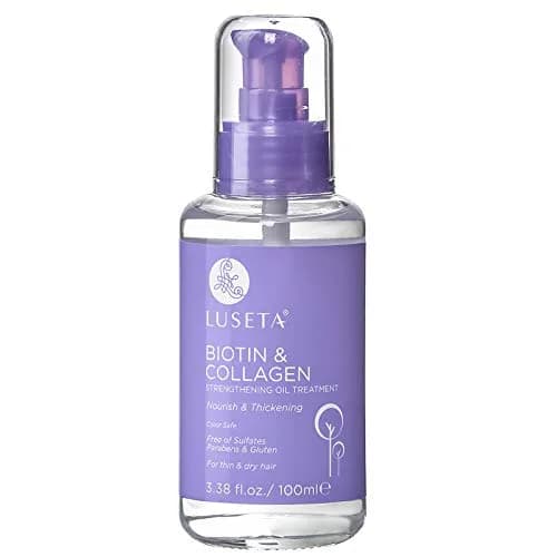 L LUSETA Biotin & Collagen Hair Oil Serum for Thin Hair, 3.38 fl oz | Nourishes & Thickens thumbnail 1
