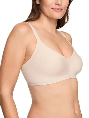 Warner's Blissful Benefits Underarm-Smoothing Wireless Lightly Lined Bra, Butterscotch, XL thumbnail 1