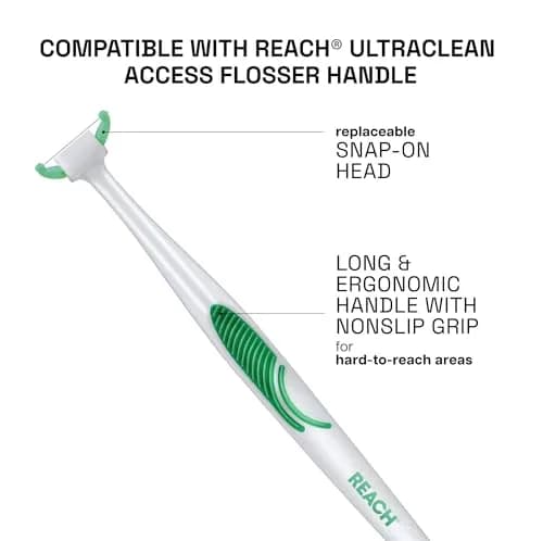 REACH Ultraclean Access Flosser Refill Heads, Unflavored, 28 Count | Plaque Remover for Hard to Reach Areas thumbnail 4
