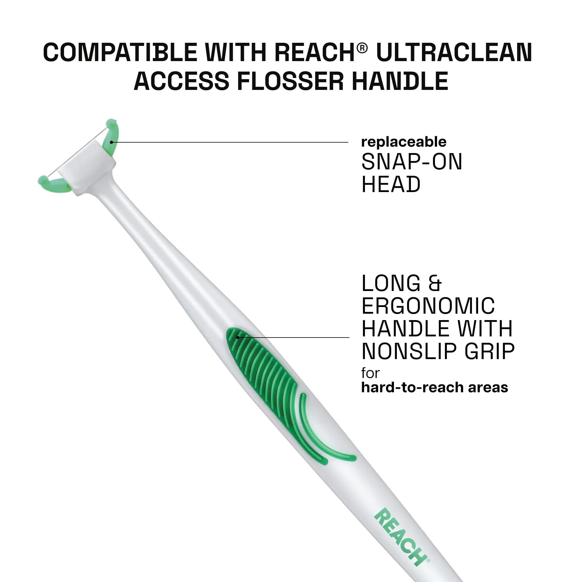 REACH Ultraclean Access Flosser Refill Heads, Unflavored, 28 Count | Plaque Remover for Hard to Reach Areas - view 4
