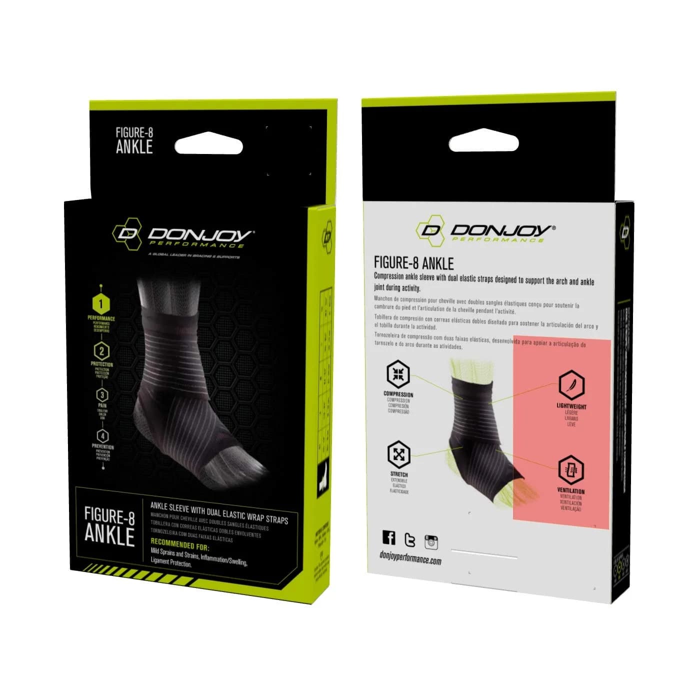 DonJoy Performance Figure 8 Ankle Sleeve with Straps X-Large | Moderate Support for Sprains & Strains - view 4