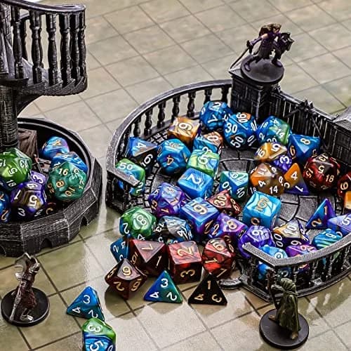 CiaraQ Polyhedral Dice Set – Two-Tone Colors – DND Role Playing Dice | Durable Acrylic, 7-Piece, 16mm thumbnail 6