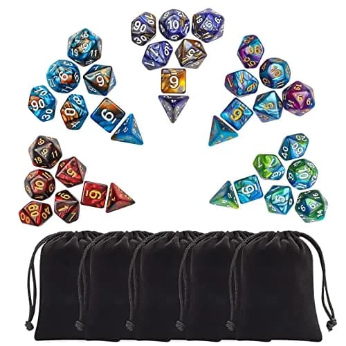 CiaraQ Polyhedral Dice Set – Two-Tone Colors – DND Role Playing Dice | Durable Acrylic, 7-Piece, 16mm thumbnail 7