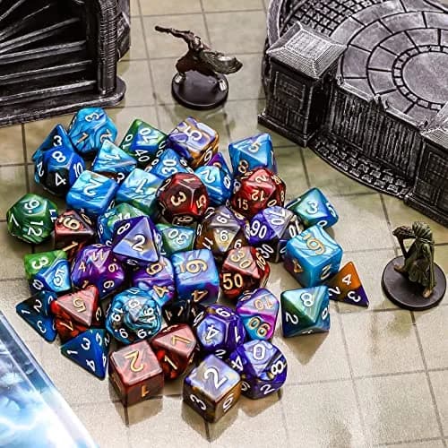 CiaraQ Polyhedral Dice Set – Two-Tone Colors – DND Role Playing Dice | Durable Acrylic, 7-Piece, 16mm thumbnail 9