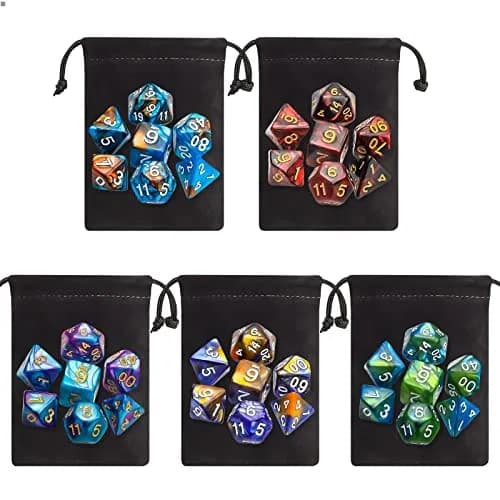 CiaraQ Polyhedral Dice Set – Two-Tone Colors – DND Role Playing Dice | Durable Acrylic, 7-Piece, 16mm thumbnail 2