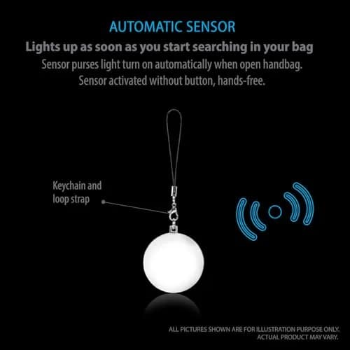 Deke Home Round Motion Sensor LED Handbag Light 2.6cm (1 inch) | Automatic On/Off for Bags thumbnail 4