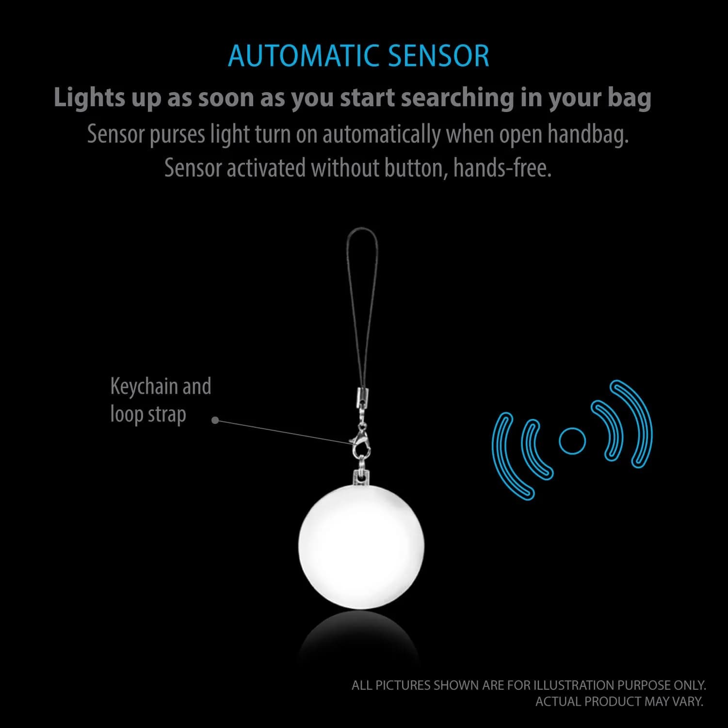 Deke Home Round Motion Sensor LED Handbag Light 2.6cm (1 inch) | Automatic On/Off for Bags - view 4