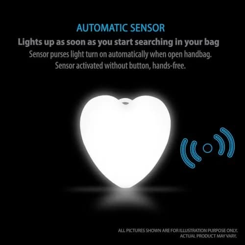 Deke Home Heart Shaped Purse Light | Motion Sensor LED Handbag Lamp with Auto On/Off thumbnail 4