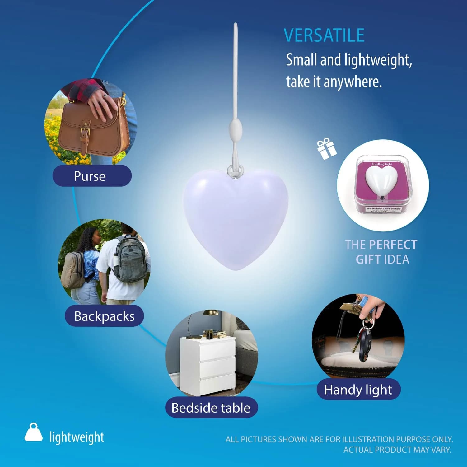 Deke Home Heart Shaped Purse Light | Motion Sensor LED Handbag Lamp with Auto On/Off - view 5