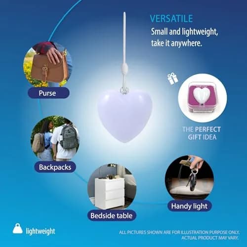 Deke Home Heart Shaped Purse Light | Motion Sensor LED Handbag Lamp with Auto On/Off thumbnail 5