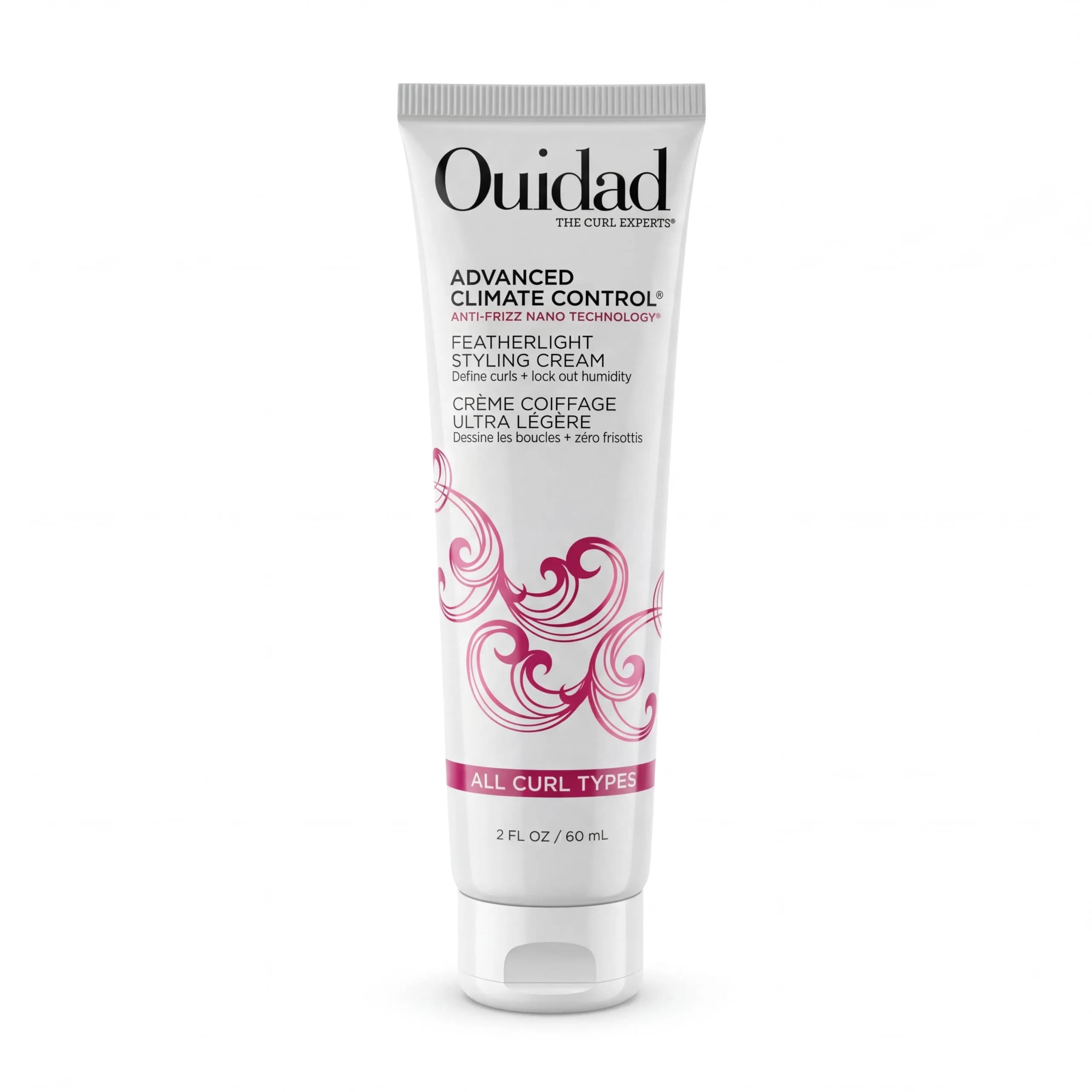 Ouidad Advanced Climate Control Featherlight Curls Styling Cream, 2 oz | Soft Hold for Frizz-Free, Hydrated Curls — 2 Ounce