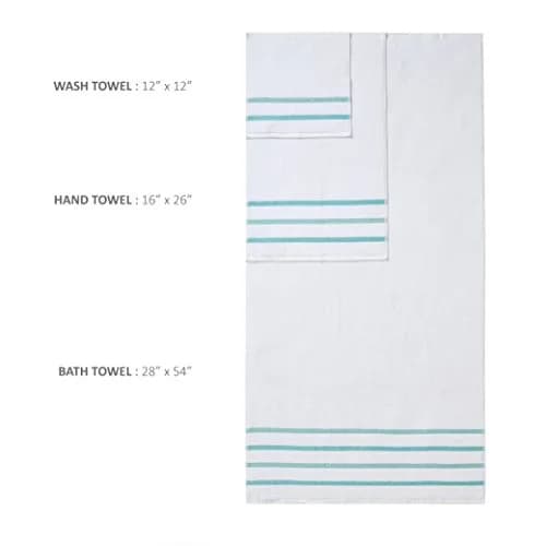 Comfort Spaces Zero Twist Bath Towel Set Cotton, 28 x 54, 8 Piece, Aqua | Ultra Absorbent & Lightweight thumbnail 4