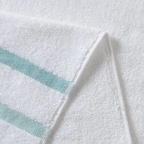 Comfort Spaces Zero Twist Bath Towel Set Cotton, 28 x 54, 8 Piece, Aqua | Ultra Absorbent & Lightweight thumbnail 6