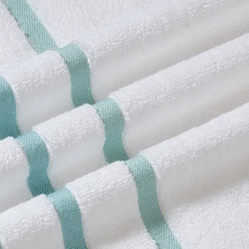 Comfort Spaces Zero Twist Bath Towel Set Cotton, 28 x 54, 8 Piece, Aqua | Ultra Absorbent & Lightweight thumbnail 3