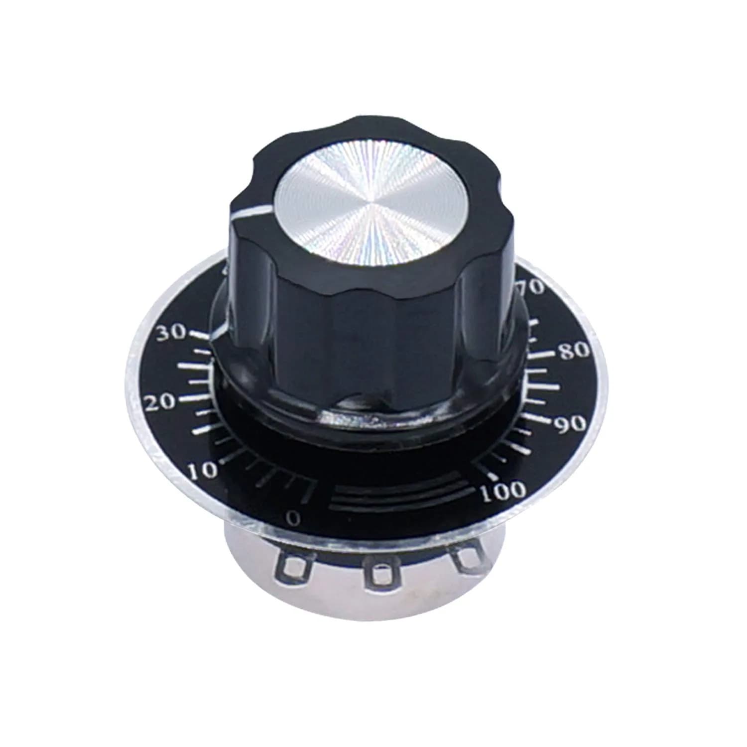 Taiss RV24YN20S Potentiometer 100 ohm Single Turn Carbon Film Rotary Taper Potentiometer with Knobs and Dials | Speed Regulation for Inverters and Motors - view 7