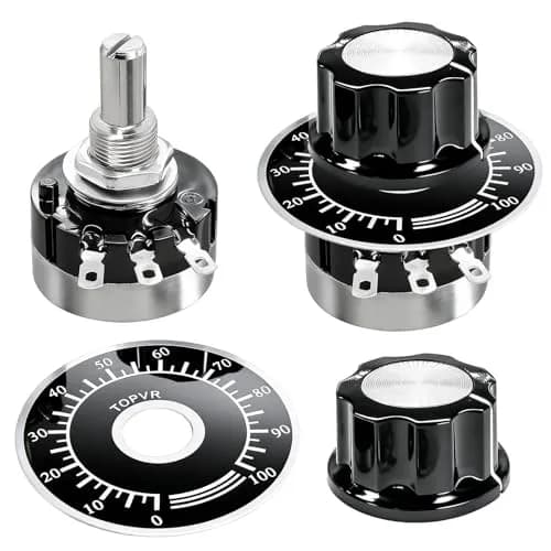 Taiss RV24YN20S Potentiometer 100 ohm Single Turn Carbon Film Rotary Taper Potentiometer with Knobs and Dials | Speed Regulation for Inverters and Motors thumbnail 1