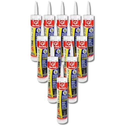 Red Devil Lifetime Ultra Premium Elastomeric Acrylic Latex Sealant, White, 10.1 oz Pack of 12 | Lifetime Durability Guarantee thumbnail 1