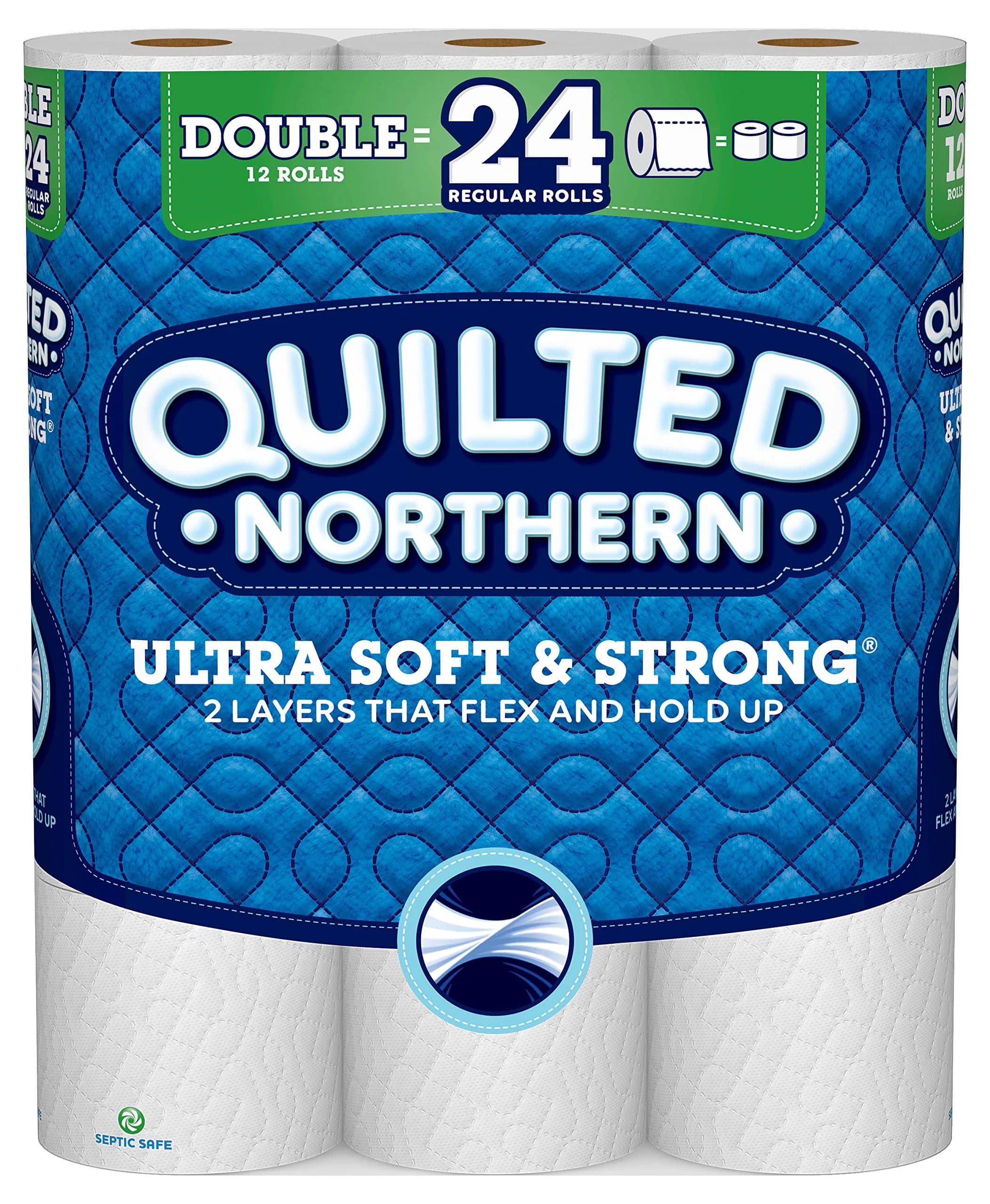 Quilted Northern Ultra Soft & Strong Toilet Paper, 12 Double Rolls | Softness & Strength Combined - main product image