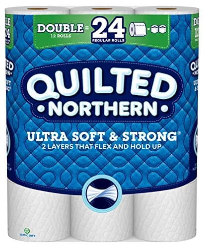 Quilted Northern Ultra Soft & Strong Toilet Paper, 12 Double Rolls (1968 Sheets Total) | Biodegradable & Septic Safe thumbnail 1