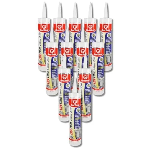 Red Devil Lifetime Ultra Premium Elastomeric Acrylic Latex Sealant Clear 10.1 oz (299 ml) Pack of 12 | Fire Barrier Caulk for Through-Penetration thumbnail 1