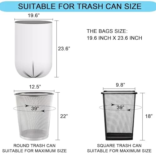 SOSOHOME Clear Trash Bags 6 Gallon (15 L) | 75 Counts, Fits 5-6 Gallon Bins thumbnail 2