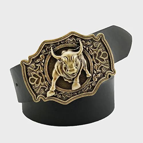QUKE Bronze Long Horn Bull Rodeo Western Cowboy Belt Buckle For Men | Fits 38mm Belts thumbnail 2