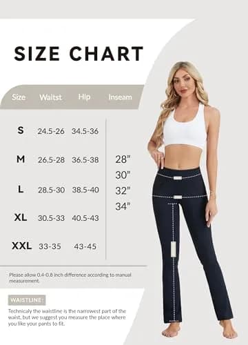 Safort Women's Yoga Pants Straight Leg Yoga Dress Pants 28"/30"/32"/34" Long Tall Inseam Stretch Slacks with Pocket for Workout 34'', Black, M thumbnail 8