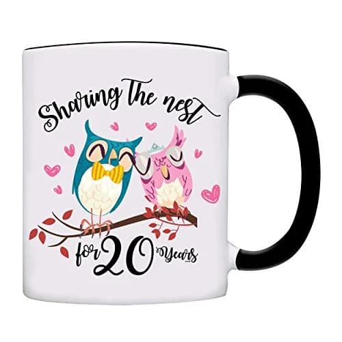 owndis Mug Sharing The Nest for 20 Years | Anniversary Couple Mug 11oz Black thumbnail 1