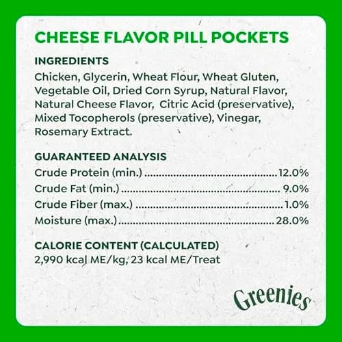 Greenies Pill Pockets Large Size Dog Treats, Cheese Flavor, 60 Count (Pack of 1) | Vet-Recommended Pill Hiders thumbnail 4