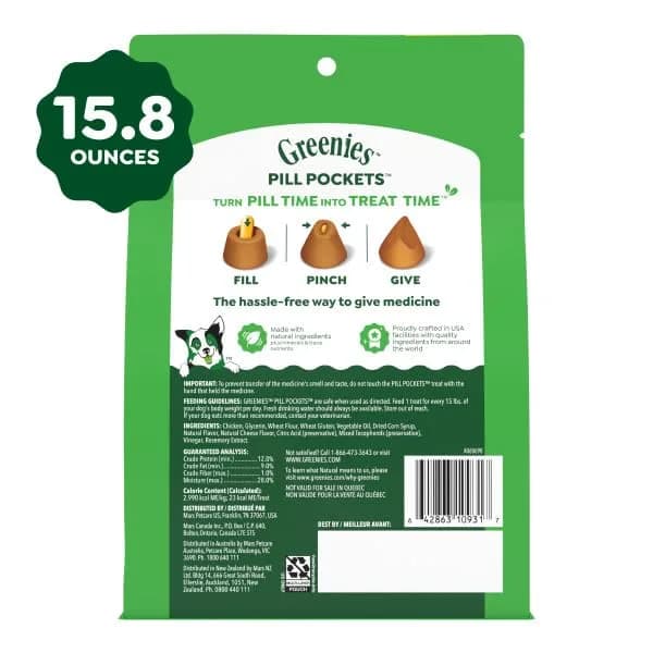 Greenies Pill Pockets Large Size Dog Treats, Cheese Flavor, 60 Count (Pack of 1) | Vet-Recommended Pill Hiders thumbnail 9