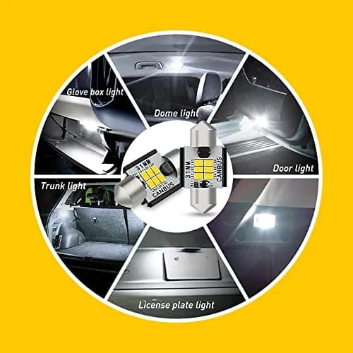 AUXITO Upgraded 31mm Festoon LED Bulbs 1.25 inch (2-Pack, Xenon White) | CANbus Error Free Interior & Exterior Lighting thumbnail 3