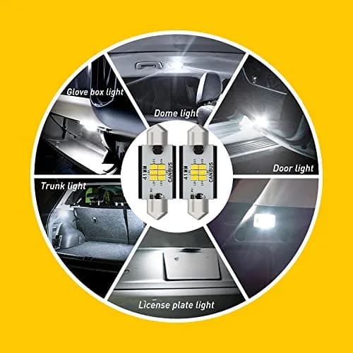 AUXITO 41mm Festoon LED Bulbs Xenon White (1.65 inch / 41mm) | CANbus Error Free Interior Car Lights thumbnail 3