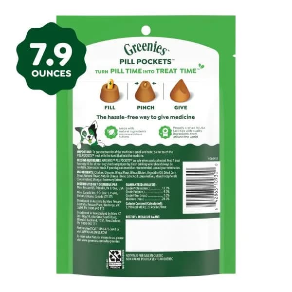 Greenies Pill Pockets Large Size Dog Treats, Cheese Flavor, 30 Count (7.9 oz) | Vet-Recommended Pill Hiding Treat thumbnail 9