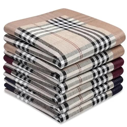 Selected Hanky Handkerchiefs for Men 16x16 Inch, Soft Cotton, 6 Piece Gift Set thumbnail 1