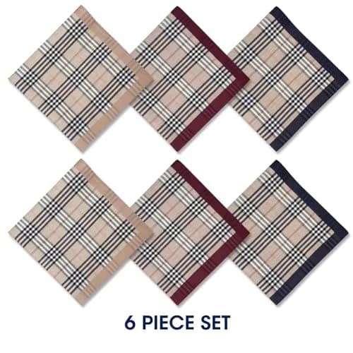 Selected Hanky Handkerchiefs for Men 16x16 Inch, Soft Cotton, 6 Piece Gift Set thumbnail 4