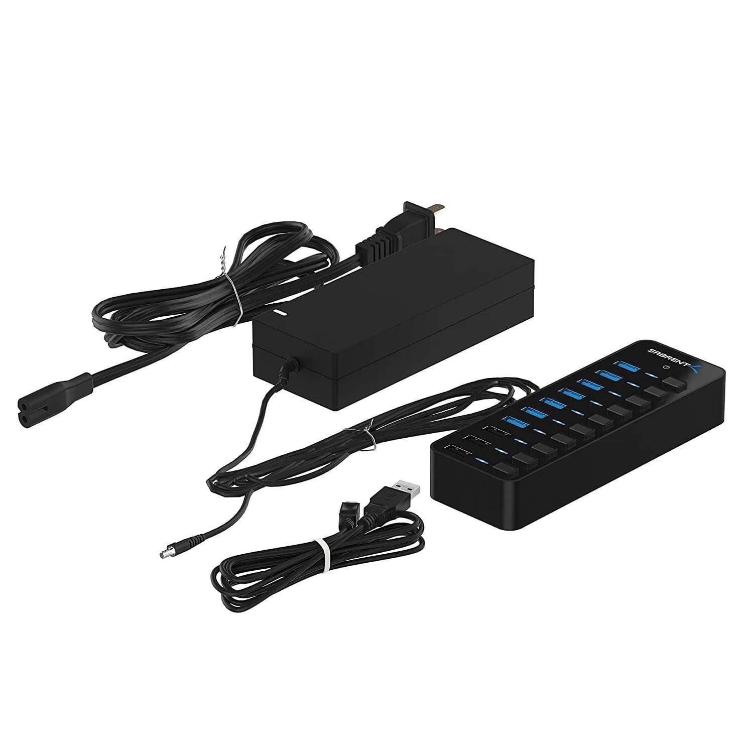 Sabrent 10-Port Powered USB 3.0 Hub with 3 Smart Charging Ports & 60W Adapter | Expands Connectivity for PC, Mac, Linux - view 8
