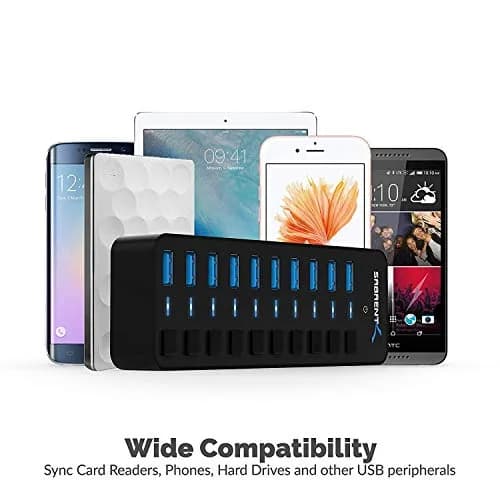 Sabrent 10-Port 60W Powered USB 3.0 Hub with Individual Switches & LEDs | Expands Connectivity for PC & Mac thumbnail 4