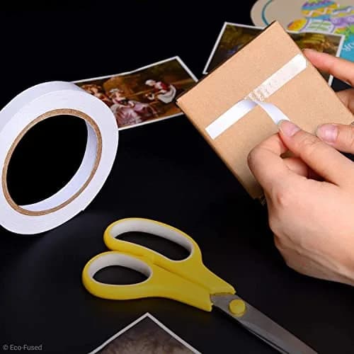 Eco-Fused Premium Double Sided Adhesive Tape 10mm (0.4 Inch) x 50m (55 Yards) | 2 Rolls for Arts, Crafts & Office thumbnail 7