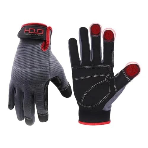 HANDLANDY Work Gloves for Men & Women, Utility Mechanic Touch Screen Gloves, Flexible Breathable Gardening Gloves (Medium, 1 Pair) thumbnail 1