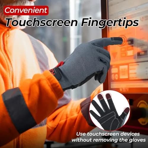HANDLANDY Work Gloves for Men & Women, Utility Mechanic Touch Screen Gloves, Flexible Breathable Gardening Gloves (Medium, 1 Pair) thumbnail 4