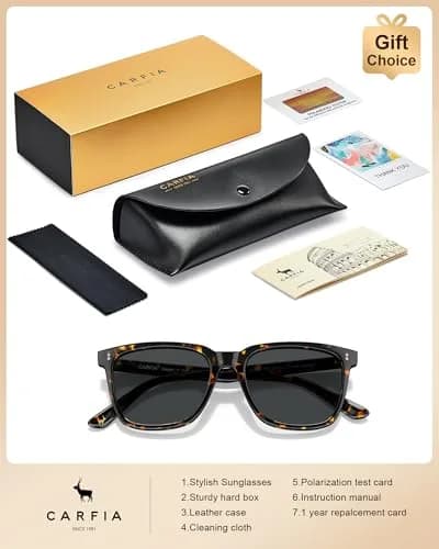 CARFIA Acetate Polarized Sunglasses for Women UV400 Protection CA5354 | Stylish, Durable & UV Safe thumbnail 6