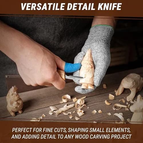 BeaverCraft Wood Chip Carving Knife C8 1.8" | Fine Detail Wood Carving Tool for Beginners & Kids thumbnail 3