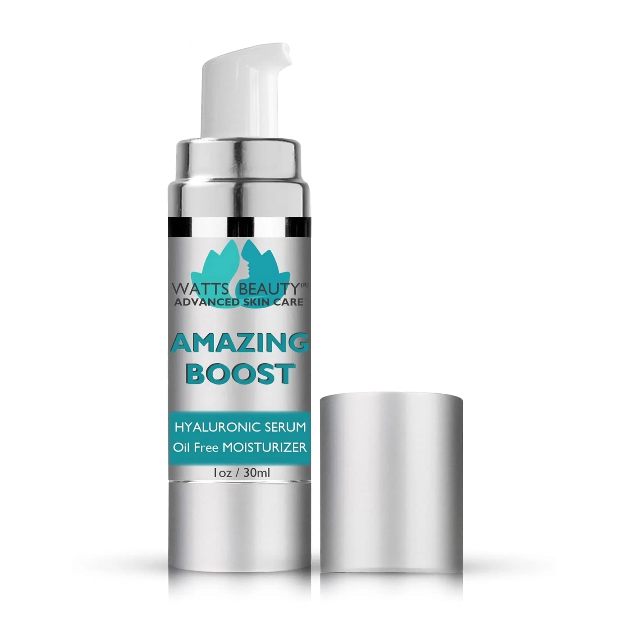 Watts Beauty Amazing Boost Ultra Hydrating Hyaluronic Serum - Oil Free Face Moisturizer 1 oz | Hydrates & Plumps Skin