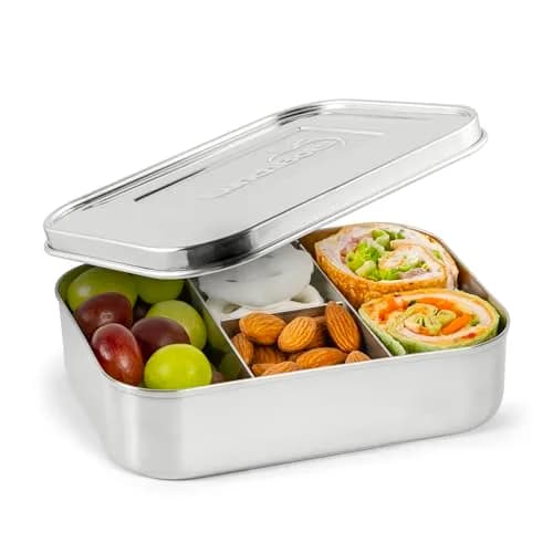 LunchBots Small Stainless Steel Kids Bento Box 4-Section 16oz | Compact, Durable & Safe for Kids thumbnail 1