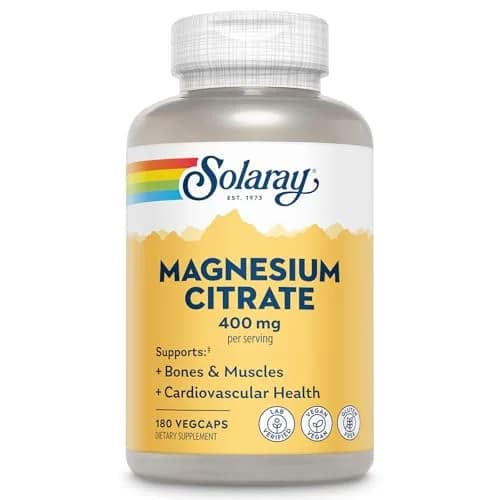 Solaray Magnesium Citrate 400mg | Vegan Capsules for Bone & Muscle Support in India thumbnail 1