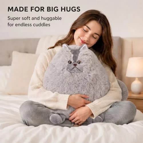 Winsterch Giant Gray Cat Plush 20-Inch | Soft, Fluffy & Perfect for Cuddles thumbnail 2
