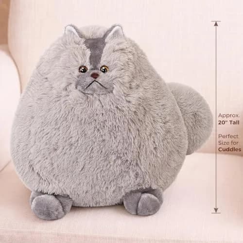 Winsterch Giant Gray Cat Plush 20-Inch | Soft, Fluffy & Perfect for Cuddles thumbnail 4