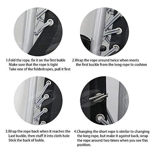 UNEEDE Black Zero Gravity Chair Replacement Cord Set | Universal Repair Kit for Outdoor Lounge Chairs thumbnail 5